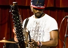 IMG 5207  Hat man Session :  Nasser Ben Dadoo (guitare, chant), Marko Balland (harmonica), Tomi Matthieu  (contrebasse), Alexis Voisin (batterie)   en invité Ousmane Kalil Kouyate, Sansecerino (guitare), Diabolo (harmonica), Thierry (guitare) : 2015, BLUES, CONCERT, L'ENTREPOT, NASSER BEN DADDO