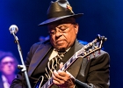 IMG 5570  Roy Ganes (guitar, chant), David Melton (guitare), Richard Reed (basse),  James Paxson (batterie), Joe Cambpell  (trompette), Lawrence Kincherlow (sax ténor). : 2015, BLUES, CONCERT, ROCK, ROY GAINES AND HIS TUXEDO BLUES ORCHESTRA, TREMBLAY EN FRANCE
