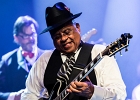 IMG 5576  Roy Ganes (guitar, chant), David Melton (guitare), Richard Reed (basse),  James Paxson (batterie), Joe Cambpell  (trompette), Lawrence Kincherlow (sax ténor). : 2015, BLUES, CONCERT, ROCK, ROY GAINES AND HIS TUXEDO BLUES ORCHESTRA, TREMBLAY EN FRANCE