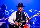 IMG 5586  Roy Ganes (guitar, chant), David Melton (guitare), Richard Reed (basse),  James Paxson (batterie), Joe Cambpell  (trompette), Lawrence Kincherlow (sax ténor). : 2015, BLUES, CONCERT, ROCK, ROY GAINES AND HIS TUXEDO BLUES ORCHESTRA, TREMBLAY EN FRANCE