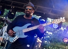 IMG 7777  Selwyn Birchwood (chant, guitare), Regi Oliver (sax baryton, flûte traversière), Courtney Girlie (batterie), Donald « Huuf » Wright (basse) : 2018, BLUES, CONCERT, HARGEVILLE, SELWYN BIRCHWOOD, TRACTEUR BLUES