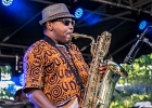 IMG 7780  Selwyn Birchwood (chant, guitare), Regi Oliver (sax baryton, flûte traversière), Courtney Girlie (batterie), Donald « Huuf » Wright (basse) : 2018, BLUES, CONCERT, HARGEVILLE, SELWYN BIRCHWOOD, TRACTEUR BLUES