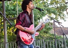 IMG 7803  Selwyn Birchwood (chant, guitare), Regi Oliver (sax baryton, flûte traversière), Courtney Girlie (batterie), Donald « Huuf » Wright (basse) : 2018, BLUES, CONCERT, HARGEVILLE, SELWYN BIRCHWOOD, TRACTEUR BLUES