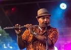 IMG 7840  Selwyn Birchwood (chant, guitare), Regi Oliver (sax baryton, flûte traversière), Courtney Girlie (batterie), Donald « Huuf » Wright (basse) : 2018, BLUES, CONCERT, HARGEVILLE, SELWYN BIRCHWOOD, TRACTEUR BLUES