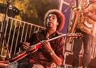 IMG 7856  Selwyn Birchwood (chant, guitare), Regi Oliver (sax baryton, flûte traversière), Courtney Girlie (batterie), Donald « Huuf » Wright (basse) : 2018, BLUES, CONCERT, HARGEVILLE, SELWYN BIRCHWOOD, TRACTEUR BLUES