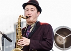 20180629-IMG 8648  Osaka Monaurail : Ryo Nakata (chant, claviers),  Kazuaki  Shimizu (trombone), TaiheiI Awaji (trompette),  Shimon Mukai (sax tenor), Dan Hayami (guitare),  Yuichi Ikeda (guitare), Tsuyoshi Ouchi (basse), Soki Kimura (batterie) : 2018, CONCERT, FUNK, LA DEFENSE JAZZ FESTIVAL, OSAKA MONAURAIL