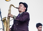 20180629-IMG 8684  Osaka Monaurail : Ryo Nakata (chant, claviers),  Kazuaki  Shimizu (trombone), TaiheiI Awaji (trompette),  Shimon Mukai (sax tenor), Dan Hayami (guitare),  Yuichi Ikeda (guitare), Tsuyoshi Ouchi (basse), Soki Kimura (batterie) : 2018, CONCERT, FUNK, LA DEFENSE JAZZ FESTIVAL, OSAKA MONAURAIL
