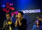 20190130-IMG 2474  Boney Fields (trompette, chant), Jo Champagnon (guitare, chant), Julien Audigier (batterie),  Icheme Zouggart (basse), Rachid Guissous (claviers), Nadége Dumas (saxophones, chant), Pierre Chabrele (trombone) : invités : Charles Pasi (harmonica), Loic Gayot (saxophone solo). : BONEY FIELDS, JAZZ CAFE MONTPARNASSE