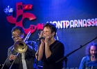 20190130-IMG 2475  Boney Fields (trompette, chant), Jo Champagnon (guitare, chant), Julien Audigier (batterie),  Icheme Zouggart (basse), Rachid Guissous (claviers), Nadége Dumas (saxophones, chant), Pierre Chabrele (trombone) : invités : Charles Pasi (harmonica), Loic Gayot (saxophone solo). : BONEY FIELDS, JAZZ CAFE MONTPARNASSE
