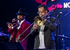 20190130-IMG 2482  Boney Fields (trompette, chant), Jo Champagnon (guitare, chant), Julien Audigier (batterie),  Icheme Zouggart (basse), Rachid Guissous (claviers), Nadége Dumas (saxophones, chant), Pierre Chabrele (trombone) : invités : Charles Pasi (harmonica), Loic Gayot (saxophone solo). : BONEY FIELDS, JAZZ CAFE MONTPARNASSE