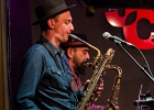 20191122-IMG 6759  Nico Duportal (guitare, voix), Pascal Mucci (batterie), Olivier Cantrelle (claviers), Alexis Bertein (sax baryton, guitare acoustique, percussions),  Sylvain Tejerizo (saxo ténor, percussions), Antoine Pozzo Di Borgo (basse) : NICO DUPORTAL, NICO DUPORTAL AND THE SPARKS, PARIS-JAZZ CAFE MONTPARNASSE