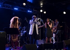 20210617-IMG 0180  Boney Fields (chant, trompette), Icheme Zouggart (basse), Nadége Dumas (saxophones, chant), Pierre Chabrele (trombone), Bruno Pimienta (batterie), Alex Soubry (guitare), Rachid Guissous (claviers) avec Sylvia Howard (chant) : BONEY FIELDS, PARIS, PARIS-NEW MORNING