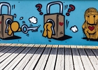 20150607-IMG 2634  Pont des Arts - Paris - France le 7 juin 2015 : 2015, BALLADE, PARIS, STREET ART