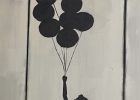 20211116-IMG 2773  Banksy - La fille aux ballons qui s&#39;envole - Bethléem - Palestine -  2005 - The Word of Banksy -  Paris 9eme - France - le 16/11/2021 : PARIS, STREET ART, STREET ART-BANKSY