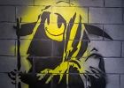 20211116-IMG 2794  Banksy - La faucheuse au smiley -  Shoreditch - Royaume Uni - 2010 - The Word of Banksy -  Paris 9eme - France - le 16/11/2021 : PARIS, STREET ART, STREET ART-BANKSY